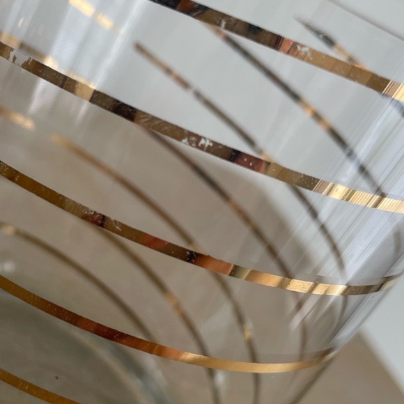 Kraftware MCM Gold Ribbon Swirl Glassware/Barware - set of 4 - Picture 9 of 12